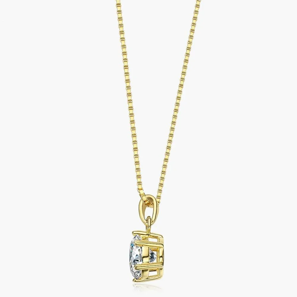 Certified 1ct. t.w. Moissanite Diamond Solitaire Gold Pendant Necklace N… - Picture 7 of 12